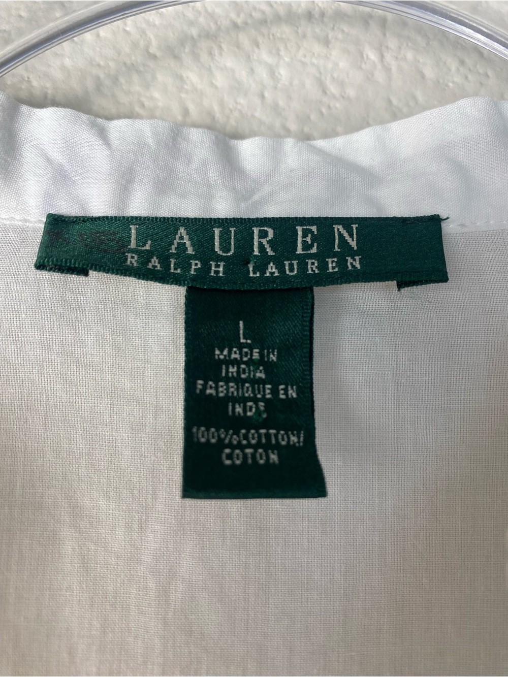 Lauren Ralph Lauren White Embroidered 100% Cotton Tunic Blouse-L-Coastal Grandma - Picture 3 of 8